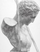 石膏デッサン「ヘルメス・アクリルの円柱」
