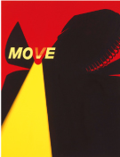 昼間部生／色彩構成テーマ「人・動き」と文字「MOVE」を構成／B3サイズ