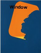昼間部生／色彩構成テーマ「窓」と文字「Window」を構成／B3サイズ