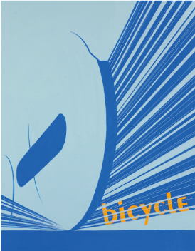 色彩構成 「自転車」と文字「bicycle」を構成／B3サイズ