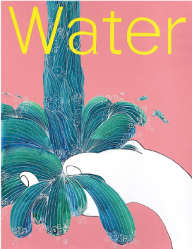 色彩構成 「水」と文字「Water」を構成／B3サイズ