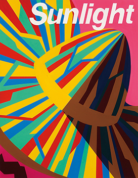 色彩構成テーマ「帽子」と文字「Sunlight」を構成／B3サイズ