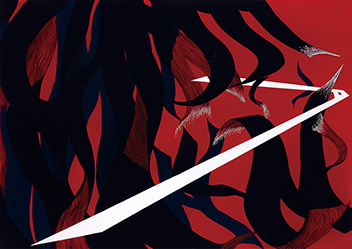 色彩構成 文字「CHANGE」をモチーフに「変化」をテーマに構成／B3サイズ