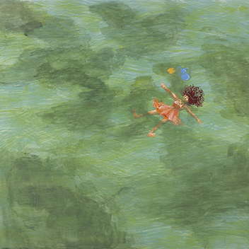 色彩構成  「風」をテーマに構成／B2短辺の長方形サイズ