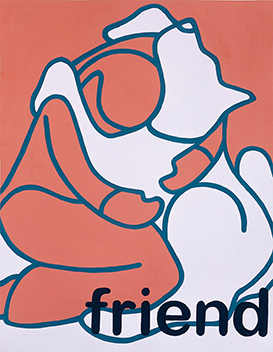 色彩構成テーマ「ペット」と文字「friend」をテーマに構成／B3サイズ