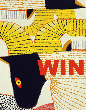 色彩構成 テーマ「勝負」と文字「WIN」をテーマに構成／B3サイズ