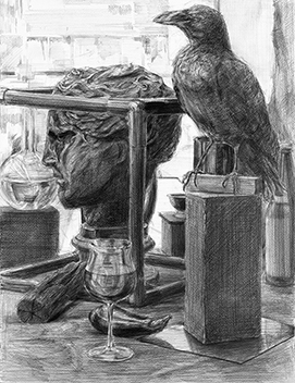 静物デッサン／木炭紙サイズ