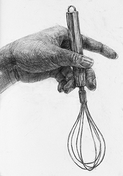 デザイン科実習「鉛筆：手のデッサン」