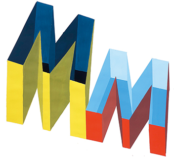 デザイン科実習「平面構成：立体文字のデザイン」