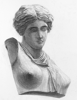 鉛筆で描いた石膏デッサン