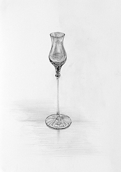 細密デッサン（ガラス）／鉛筆