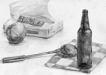 都立総合芸術高校対策授業作品／デッサン