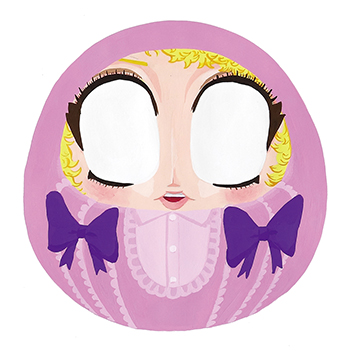 デザイン・工芸科実習「平面構成：『だるま』をデザインする」