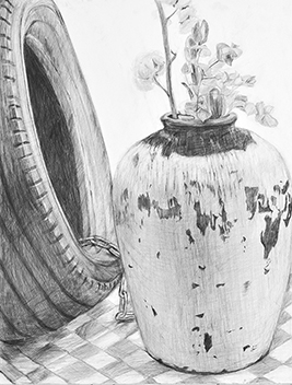 静物デッサン／鉛筆