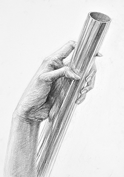 手のデッサン／鉛筆
