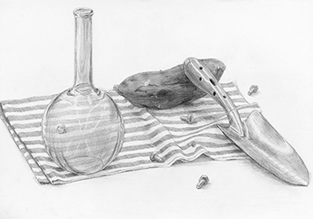 都立総合芸術高校対策授業作品／デッサン