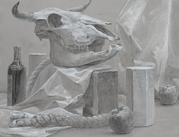 夜間部生／静物デッサン／鉛筆