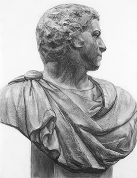 素描「ブルータス」／東京藝術大学入試再現作品／木炭紙