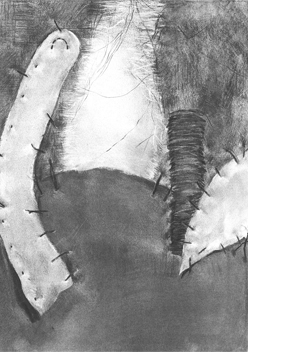 昼間部生／構成素描「修繕をテーマに構成」／木炭紙