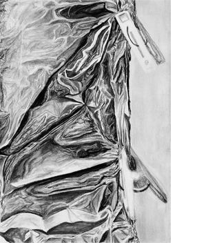 昼間部生／構成素描「包むをテーマに構成」／木炭紙