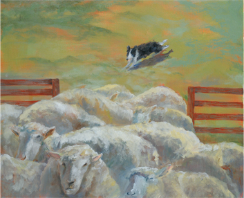 昼間部生／想定油彩「集合」／F15