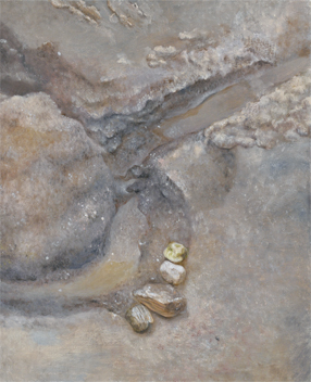 昼間部生／想定油彩「集積」／F15