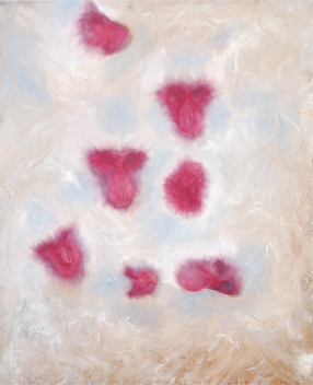 夜間部生／構成油彩「群がる動物の飼料からの構成」／F15