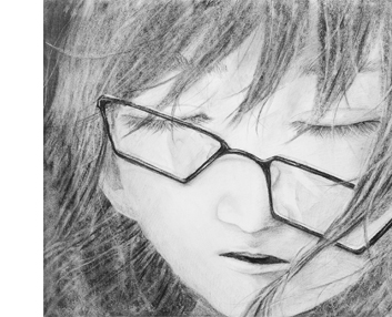 夜間部生／想定素描「ズレ」／木炭紙